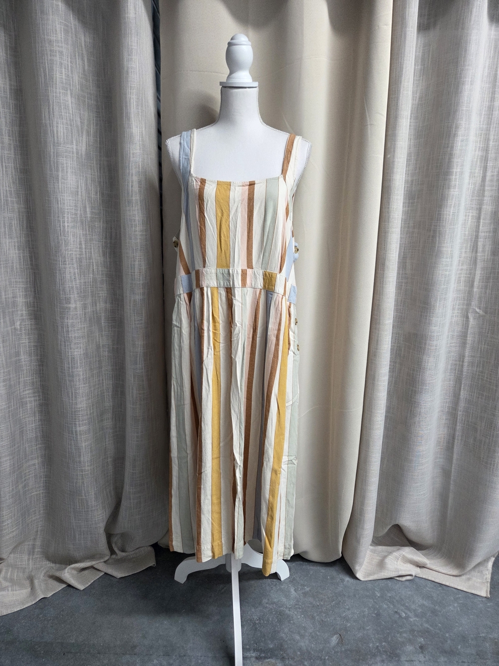 a.n.a Striped Sleeveless Maxi Dress in Pastel Multi Size XXL - Picture 2 of 6
